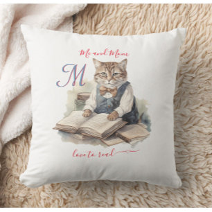 Charming Cats Mama Monogramm Liebe zum Lesen Kissen
