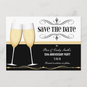 Charming Champagne Sauvez la date Invitation