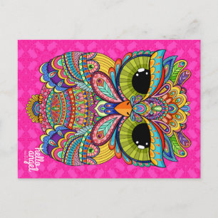 Charming Charlie Owl Postcard Postkarte