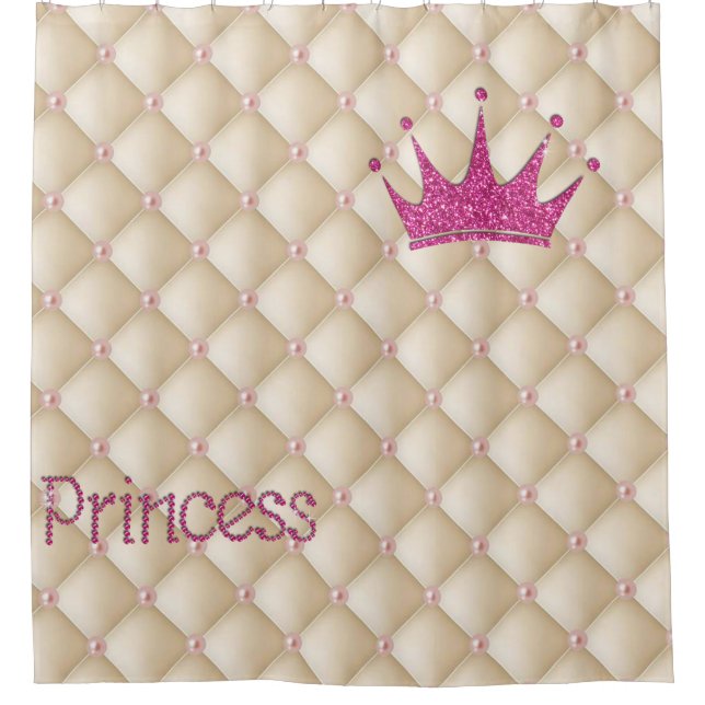 Charming Chic Pearls, Tiara, Prinzessin, Glitterie Duschvorhang (Vorderseite)