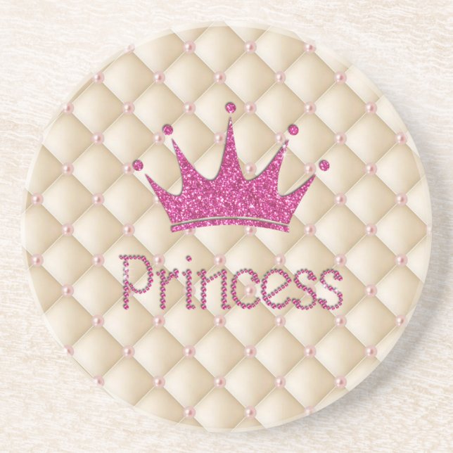Charming Chic Pearls, Tiara, Prinzessin, Glitterie Untersetzer (Vorne)