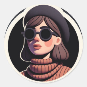 Charming Chic Runder Aufkleber