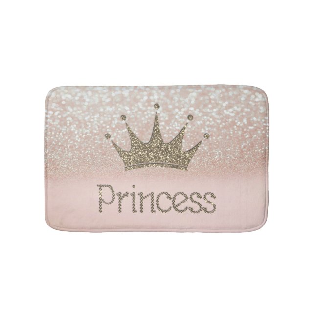Charming Chic Tiara, Prinzessin, Glitzer Bokeh Badematte (Vorderseite)