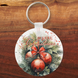 Charming Christmas Mistletoe Custom Number Schlüsselanhänger