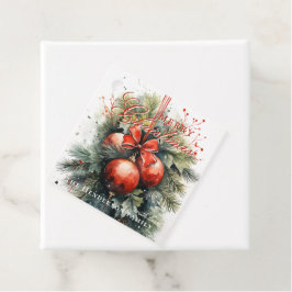 Charming Christmas Mistletoe Individuelle Name Geschenkanhänger