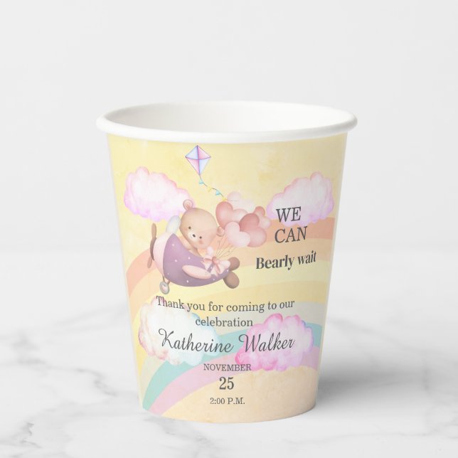  Charming Clouds & Bear Theme Party Decor for Your Pappbecher (Vorderseite)