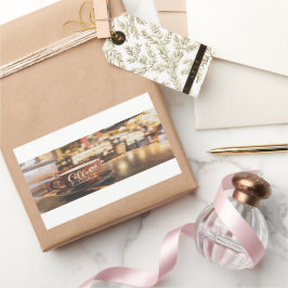 Charming Coffee Time Café Rechteckiger Aufkleber