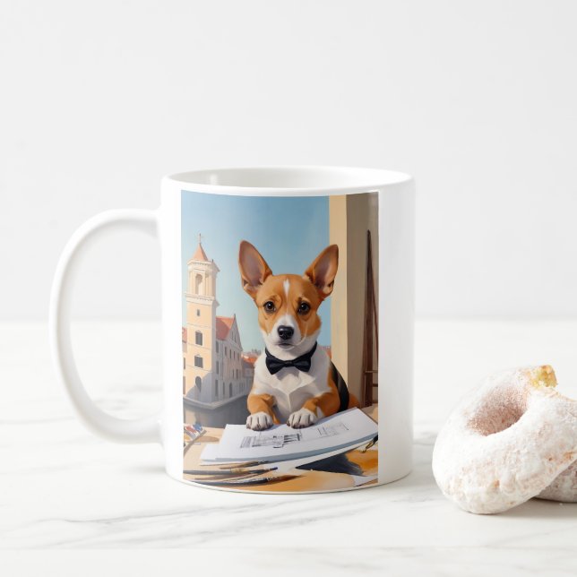 Charming Corgi Architect Dog Lover Kaffeetasse (Mit Donut)