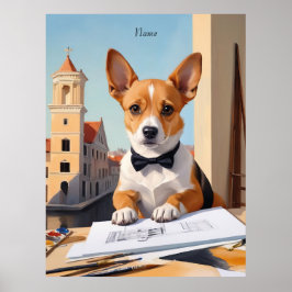 Charming Corgi Architect Dog Lover Poster