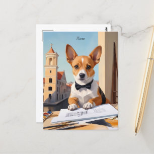 Charming Corgi Architect Dog Lover Postkarte