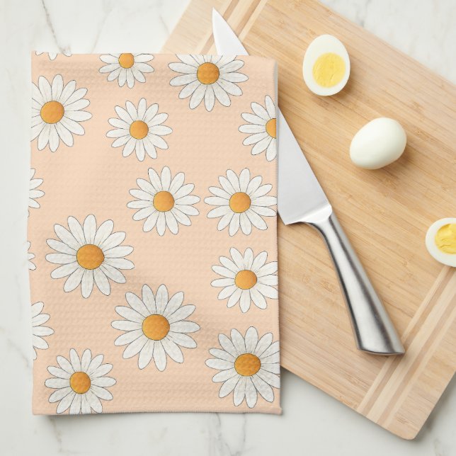 Charming Daisy Floral Kitchtuch Geschirrtuch (Viertel Falte)