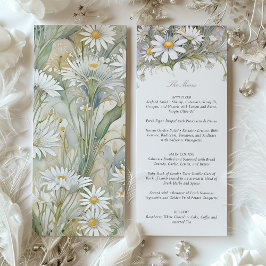 Charming Daisy Wedding Menu Delikatessen Pastell Einladung