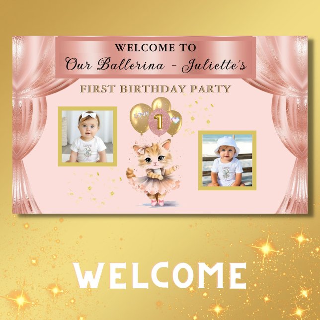 Charming Dancing Kitten Foto Erstgeburtenmädchen Banner (Von Creator hochgeladen)