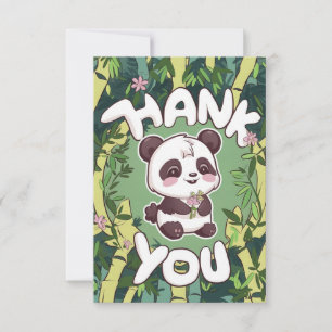 Charming Elegant Panda Dankeskarte