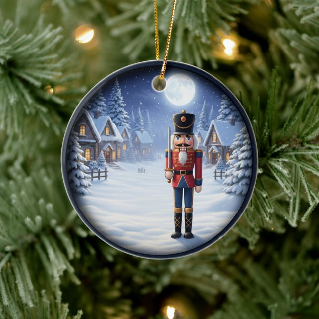 Charming Festive Christmas Scene Keramik Ornament (Von Creator hochgeladen)