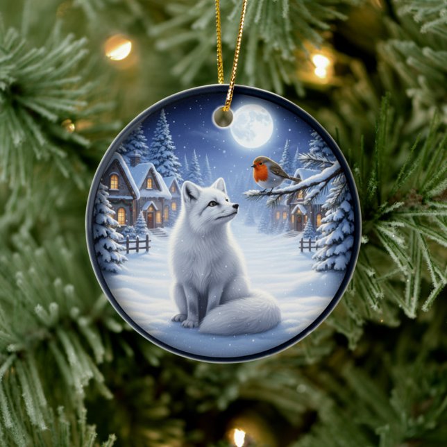 Charming Festive Christmas Scene Keramik Ornament (Von Creator hochgeladen)