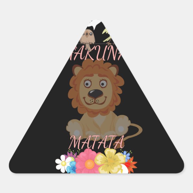 Charming "Flora and Fauna Hakuna Matata" Baby Lion Dreieckiger Aufkleber (Vorderseite)