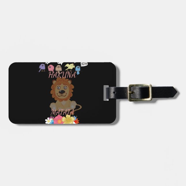 Charming "Flora and Fauna Hakuna Matata" Baby Lion Gepäckanhänger (Vorderseite horizontal)