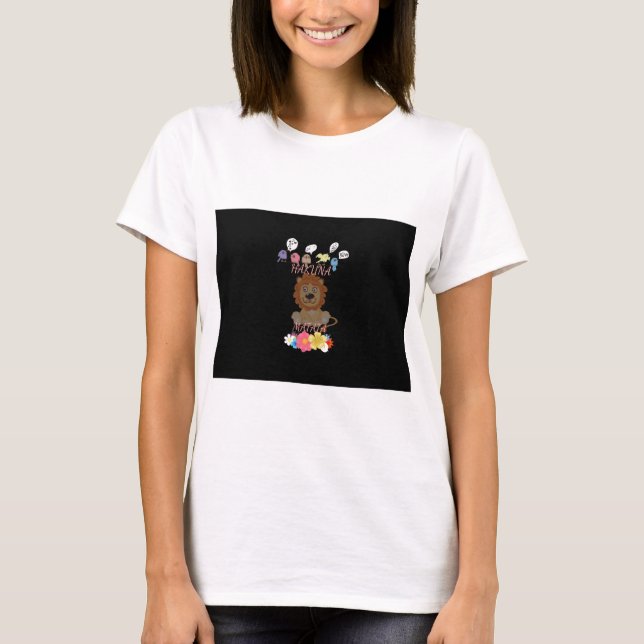 Charming "Flora and Fauna Hakuna Matata" Baby Lion T-Shirt (Vorderseite)