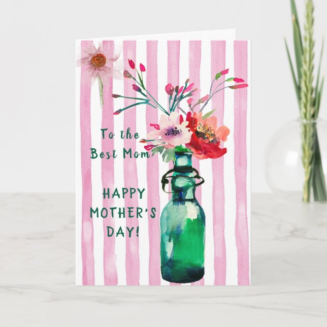 CHARMING FLORAL BEST MAMA MUTTER'S DAY CARD KARTE (Vorderseite)
