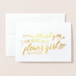 Charming Flower Girl Danke Folienkarte