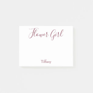 Charming Flower Girl White und Burgund Post-it Klebezettel