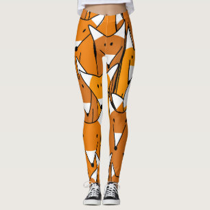 Charming Fox Family: Spielerisches Tiermuster Leggings