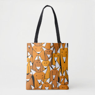 Charming Fox Family: Spielerisches Tiermuster Tasche