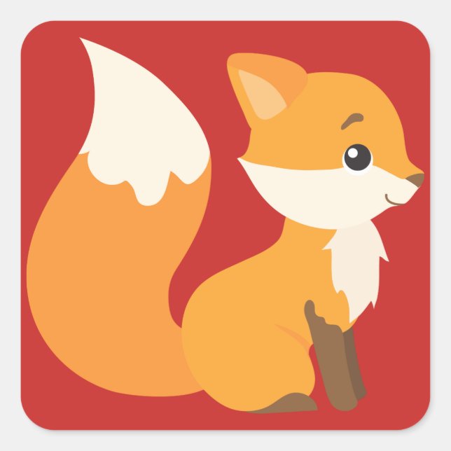 Charming Fox Quadratischer Aufkleber (Vorderseite)