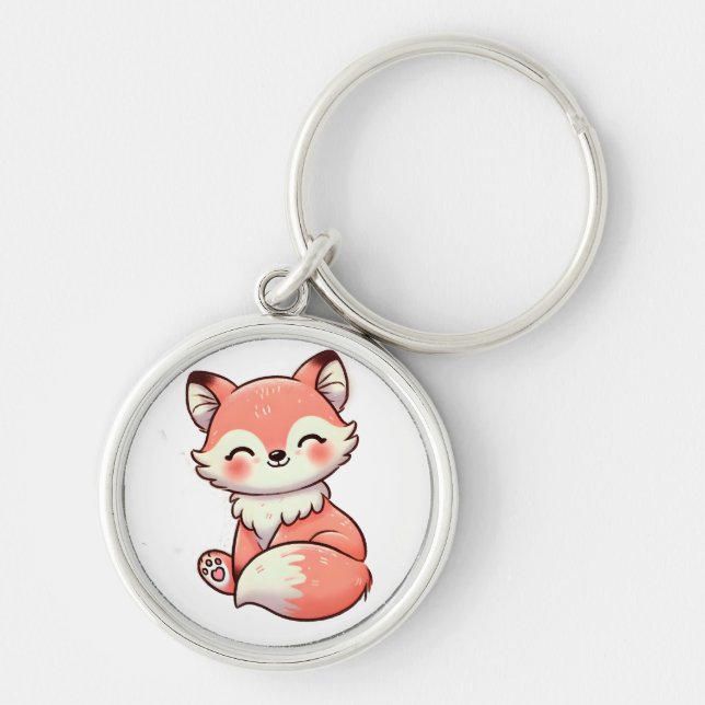 Charming Fox - Stilvolles Geschenk für Tierfreunde Schlüsselanhänger (Vorne)