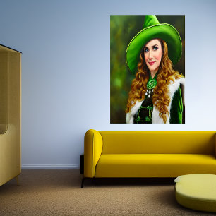 Charming-Frauen am St. Patrick's Day   AI Art Post Poster