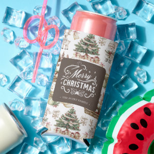 Charming Frohe Weihnachten Personalisiert Selters Dosenkühler