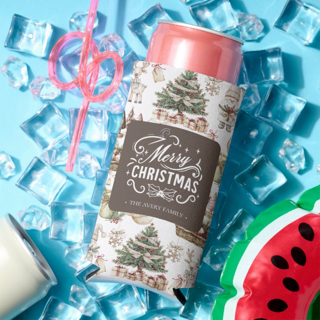 Charming Frohe Weihnachten Personalisiert Selters Dosenkühler (In Situ Sommer)