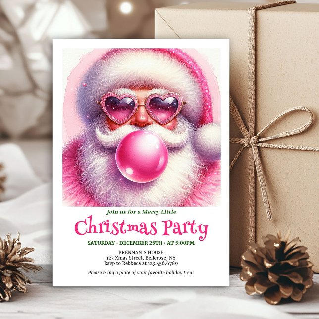 Charming Funny Santa Sunglasses Christmas Invites Einladung (Charming Funny Santa Sunglasses Christmas Invitation

)