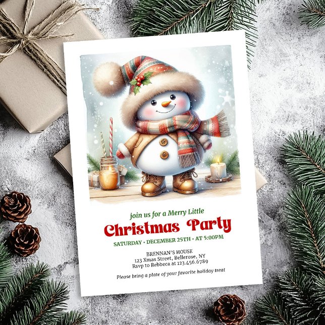 Charming funny snowman invitation printable  einladung (Charming funny snowman invitation printable holiday tones

)