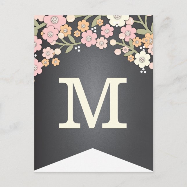 Charming Garden Floral Flag DIY Bunting Banner Postkarte (Vorderseite)