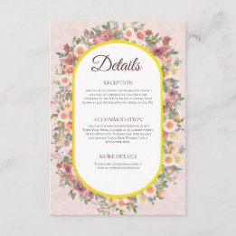 Charming Garden Floral Wedding Details Card Begleitkarte