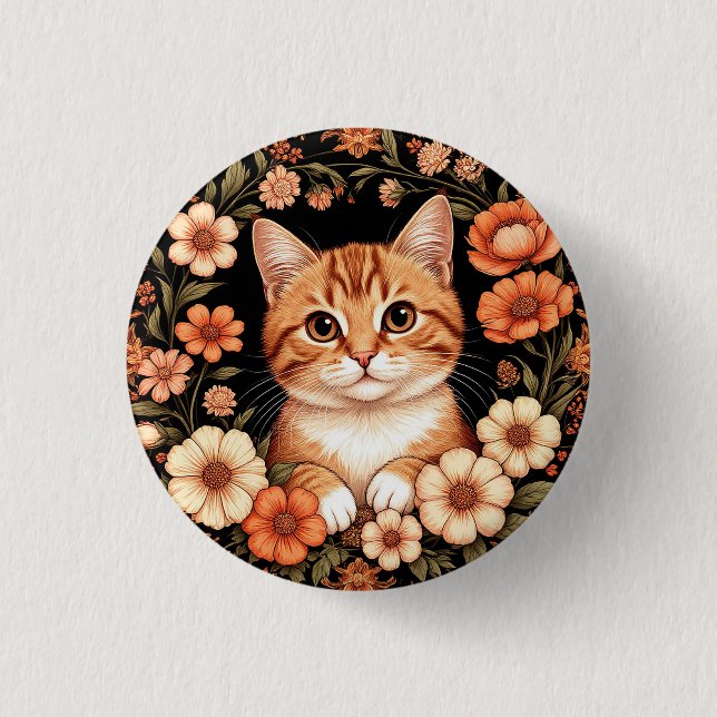 Charming Ginger Cat Button (Vorderseite)