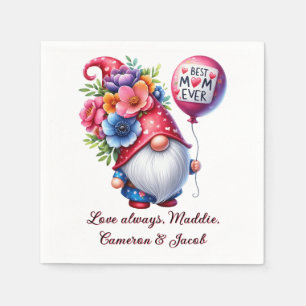 Charming Gnome Mothers Day Touch of Magic Best Mam Serviette