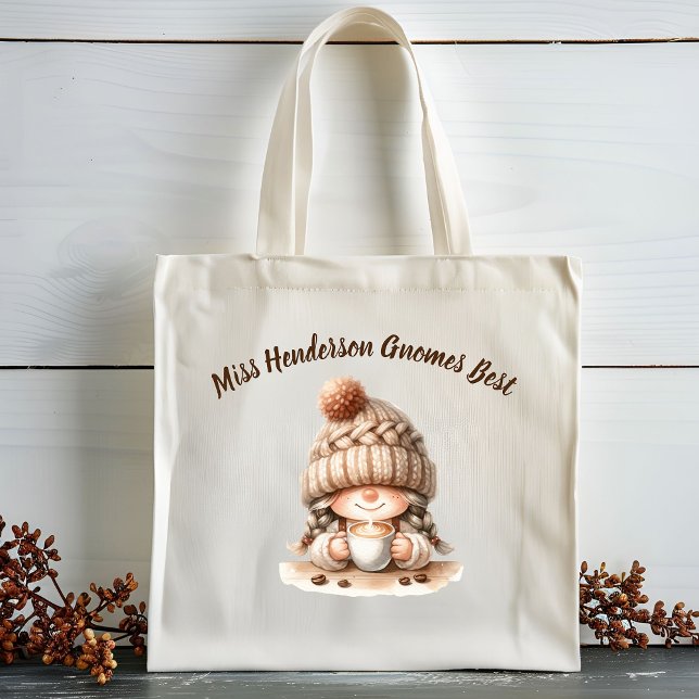 Charming Gnome Tote Bag Tragetasche (Teacher Knows Best Canvas Tote Gift bag)