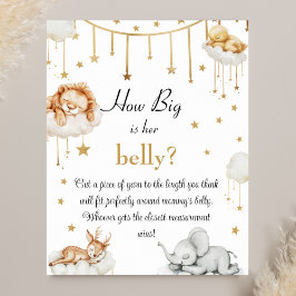 Charming Gold Celestial Baby Dusche Bly Game Poster