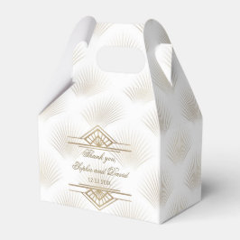 Charming Gold Great Gatsby Art Deco 1920er Hochzei Geschenkschachtel