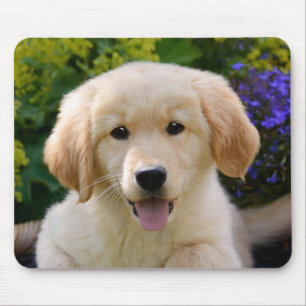 Charming Goldie Dog Puppy Portrait Mousepad