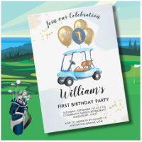Charming Golf Cart First Birthday Boy