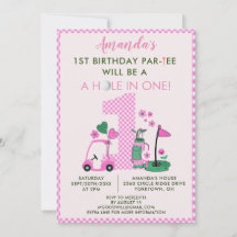 Charming Golf Pink Girl 1. Geburtstag Par-T-Shirt