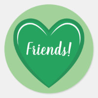 Charming Green Heart Graphic mit Friends Text