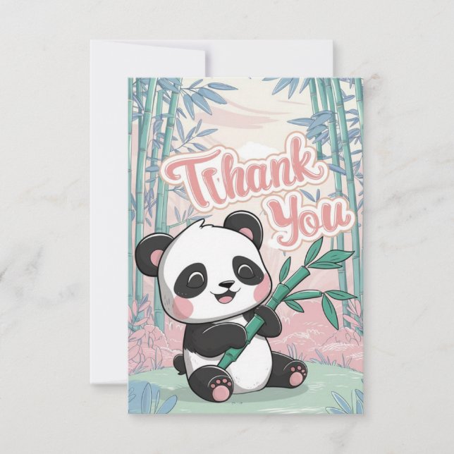 Charming Gruß Panda Dankeskarte (Vorderseite)