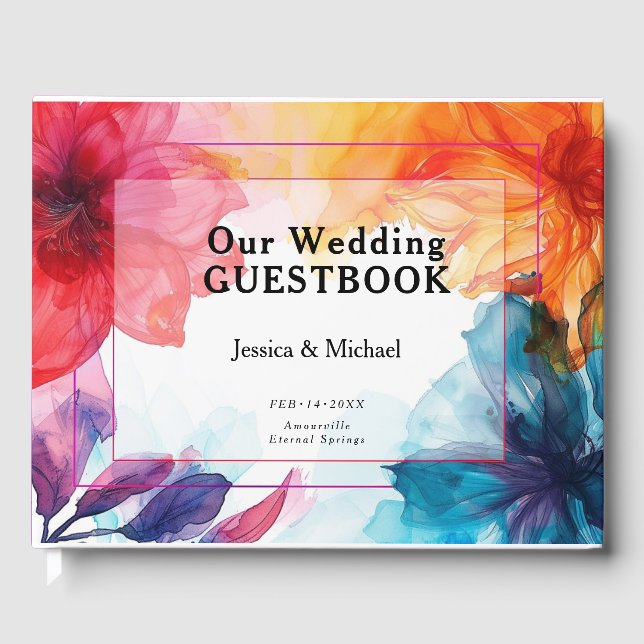 😍 Charming Guestbook Anemone Dreamscape Wedding Gästebuch (Vorderseite)