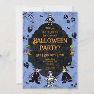 Charming Halloween Character Party Einladung