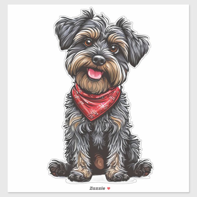 Charming Illustration eines Niedlichen Hundes Aufkleber (Blatt)